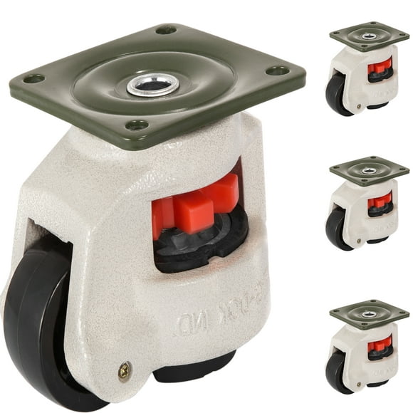 4pcs Level Adjustment Caster Retractable Workbench Caster Heavy Duty Leveling Caster Wheels Industrial Roller For Moving Tables 